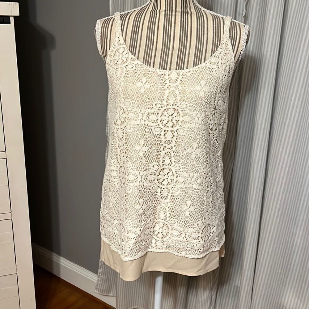 Cabi Cream Lace Tank Top